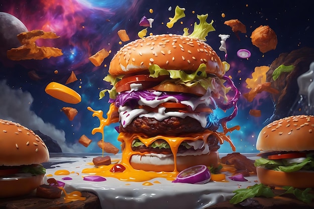 Burger delicious food Astral Escape Splash