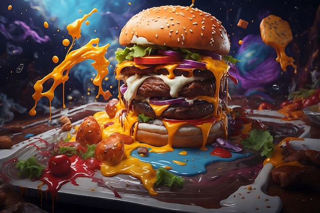 Burger delicious food Astral Escape Splash