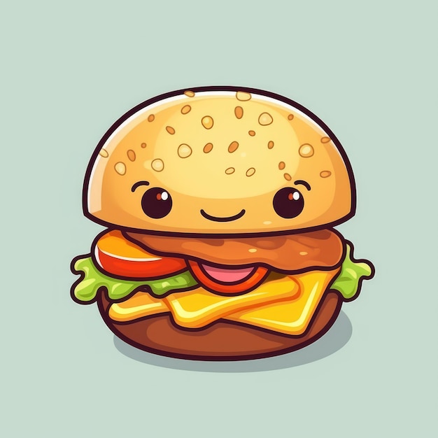 Burger Delight Vector Sticker