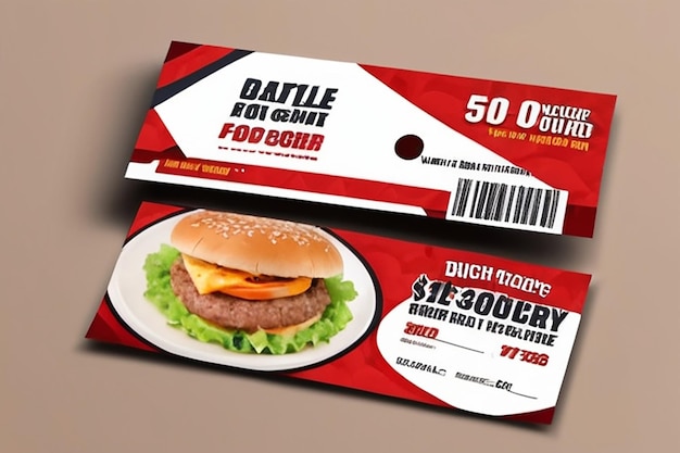 Foto modello di buono sconto per hamburger