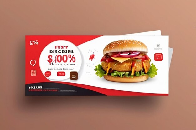 Photo burger discount voucher template