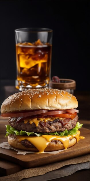 Burger and drink