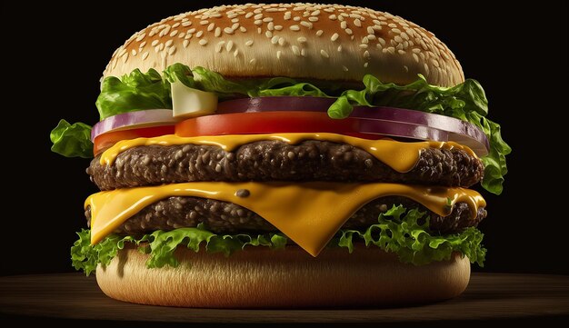 Burger fast food cheese mcdonald39s bacon double calories picture Ai generated art