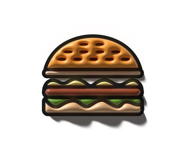 Burger - fast food concept, 3D illustration.