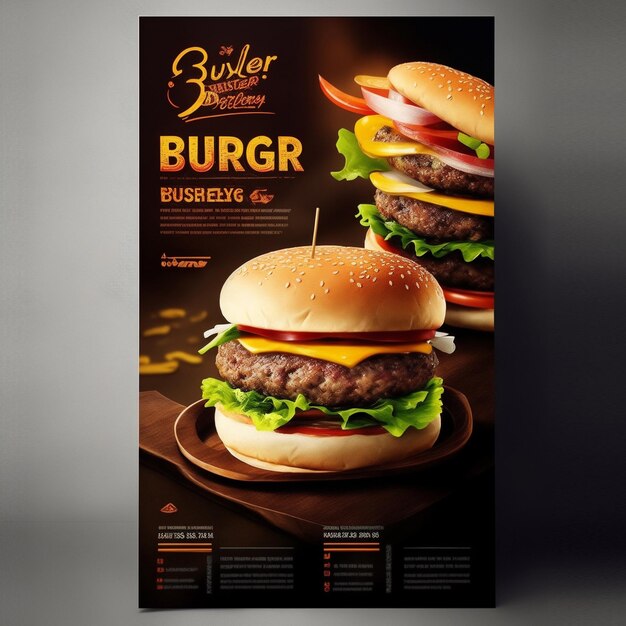 Foto burger flyer ontwerp idee