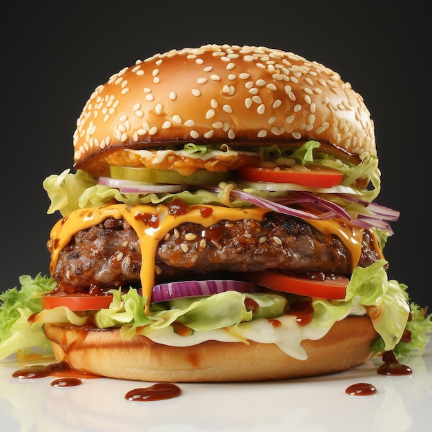 Burger food on white background