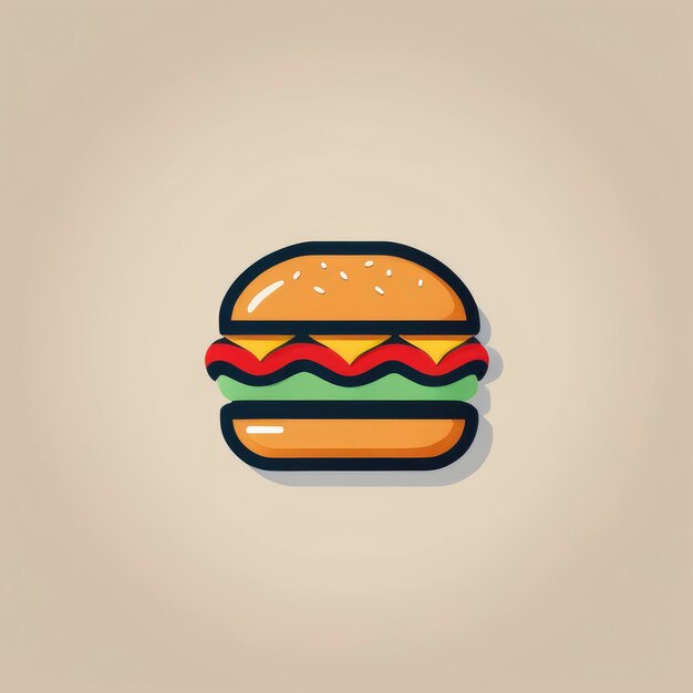 burger icon vector clip art logo illustration