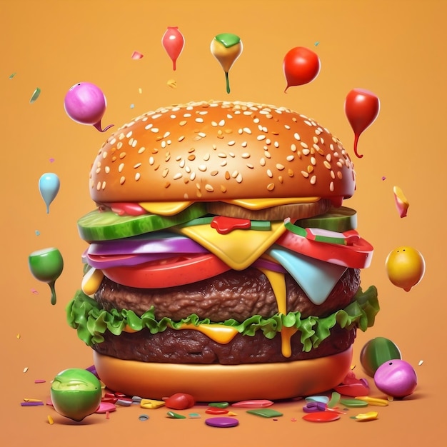 Burger illustration for Celebrating National Hamburger Day