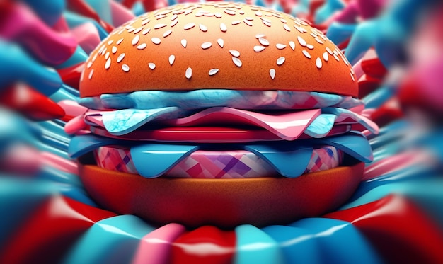 Burger illustration for Celebrating National Hamburger Day