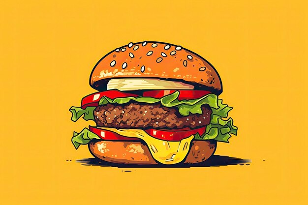 Burger illustration food illustration generative ai