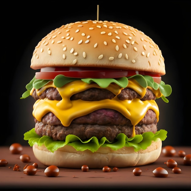 Foto illustrazione di un hamburger