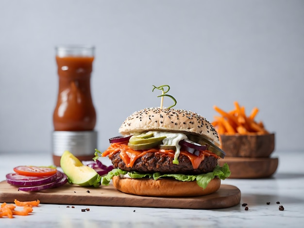 Burger image in white background