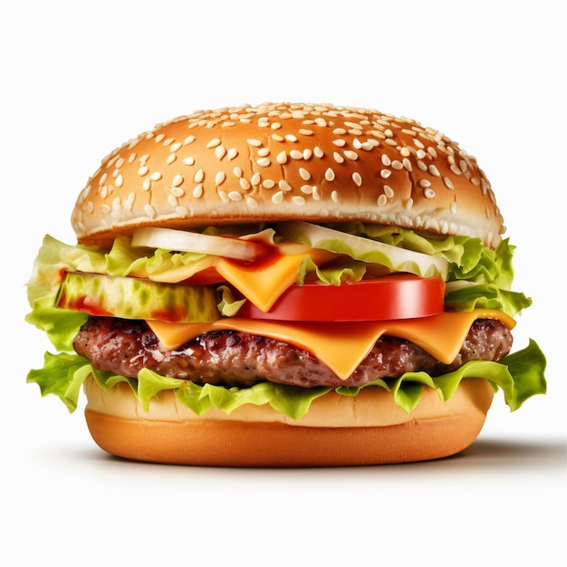 Burger isolated on white background