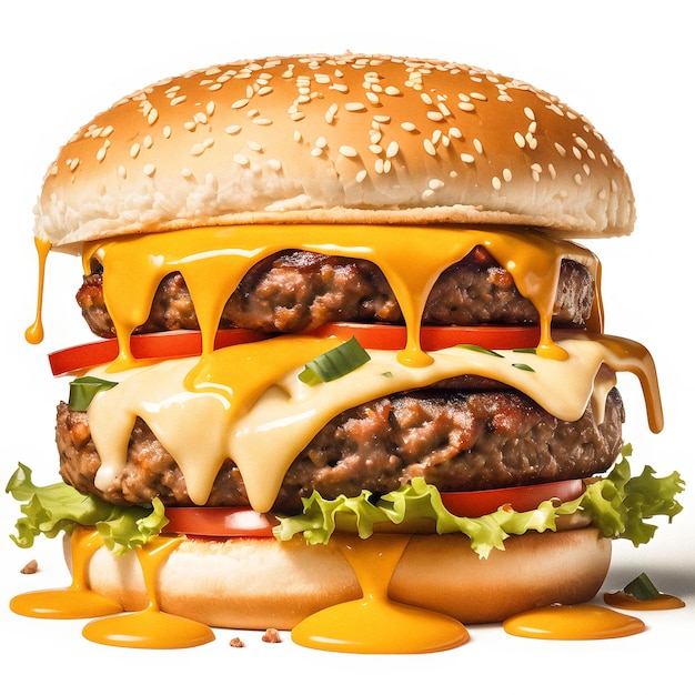 a burger isolated in a white background