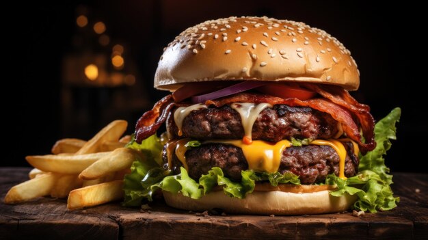 Burger Juicy Meaty Classic MouthWatering Favorite