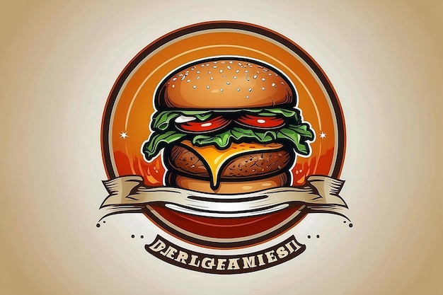 Photo burger logo fast food design