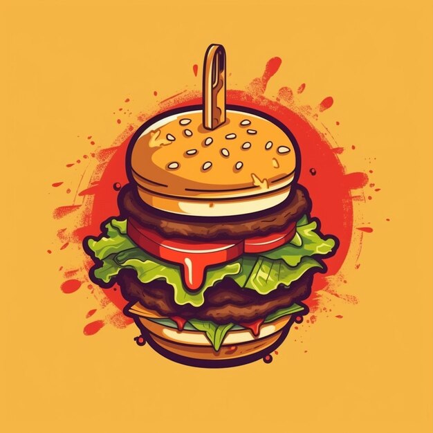 Foto un vettore del logo dell'hamburger