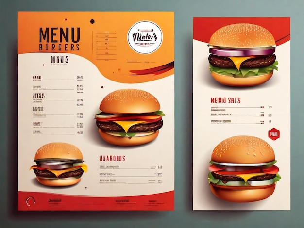 Foto modello di menu per hamburger
