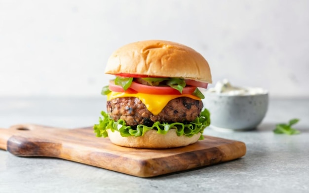 Burger met citroen en dille yoghurt