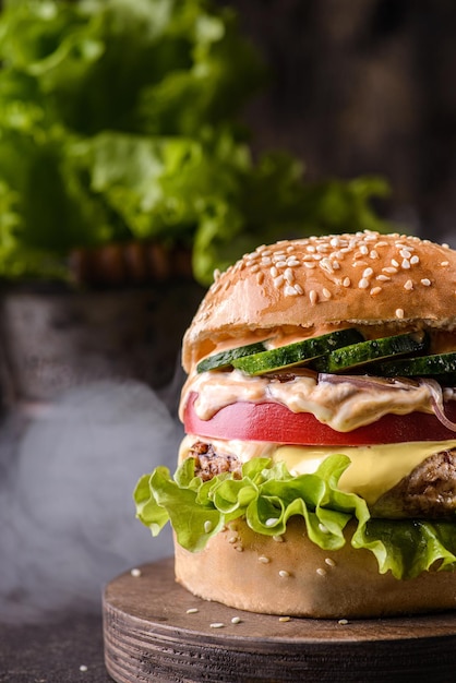 burger met kaas en salade