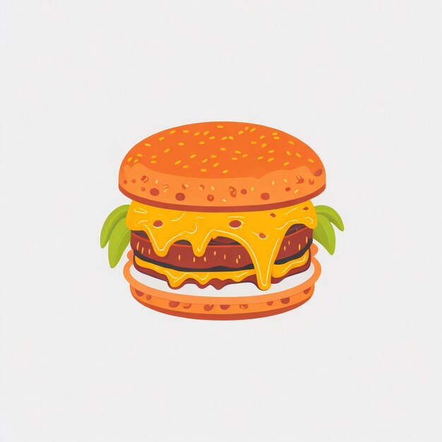 Foto burger met vuur cartoon vector icoon illustratie voedsel object icoon concept ai generatief