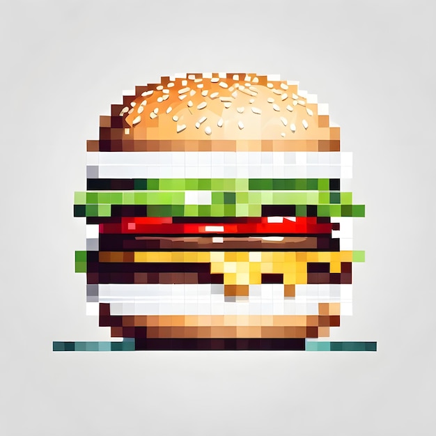 Photo burger pixel art design burgers creative food