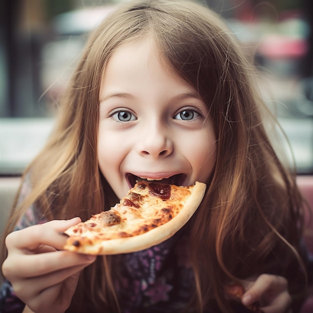 写真 バーガーピザ ピザを食べる ジンジャーバーガー