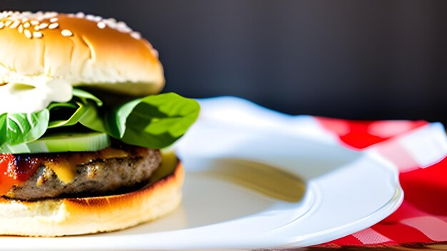 Burger on a plate