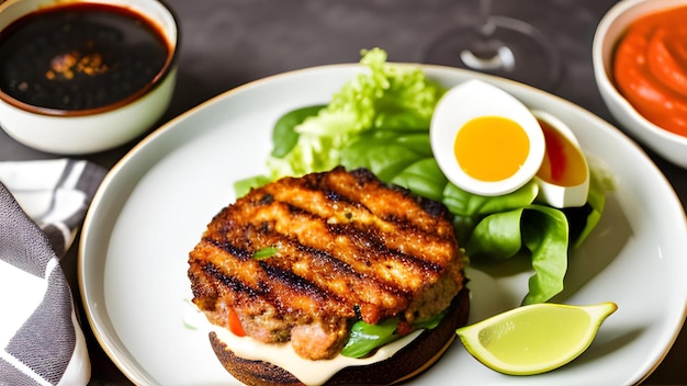 Burger on a plate