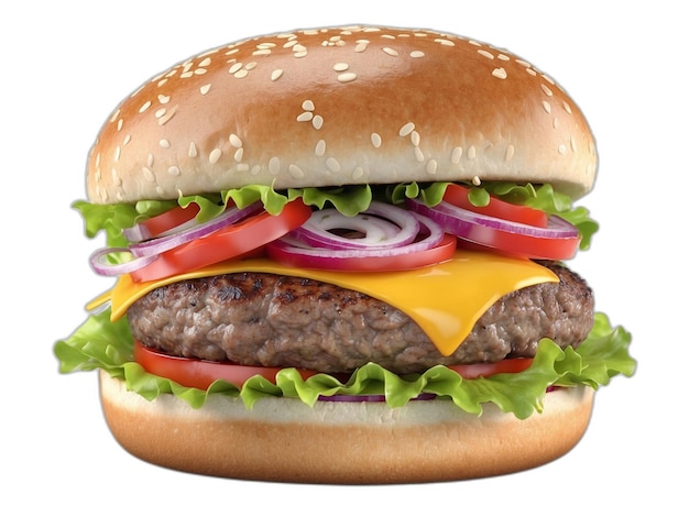 Photo burger psd on a white background