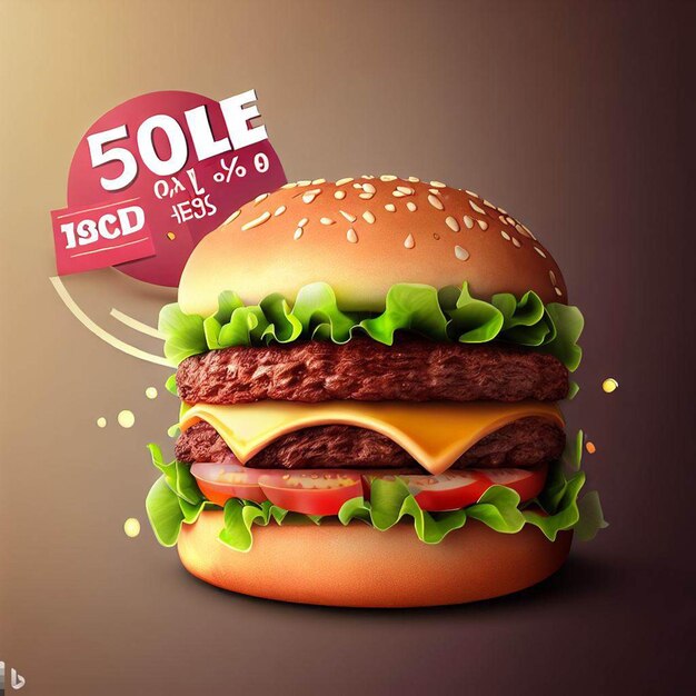 Foto poster di vendita di hamburger e immagini gratuite con sfondo colorato