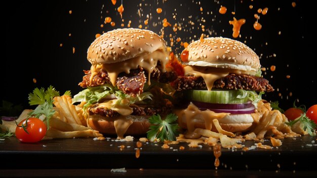 Burger splash voedsel achtergrond