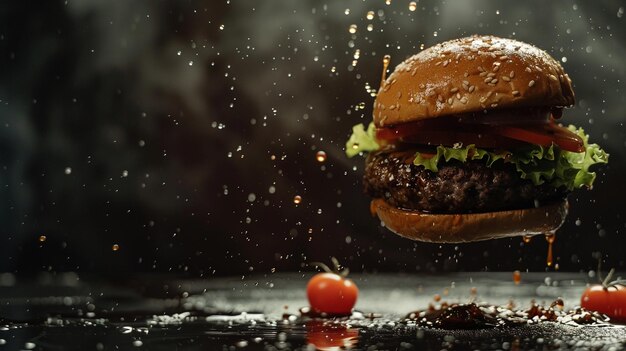 Foto colpo di splash burger