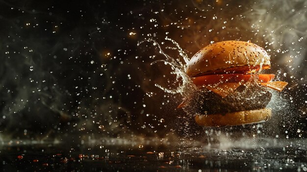 Foto colpo di splash burger