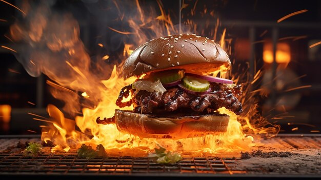 Premium Photo | Burger with Bacon A burger topped with crispy delicious