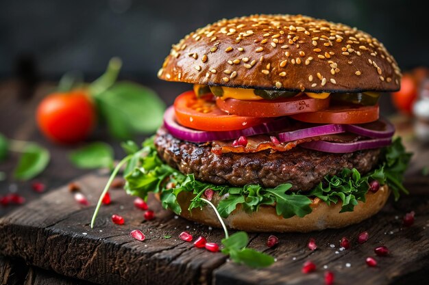 Premium Photo | A burger with bacon