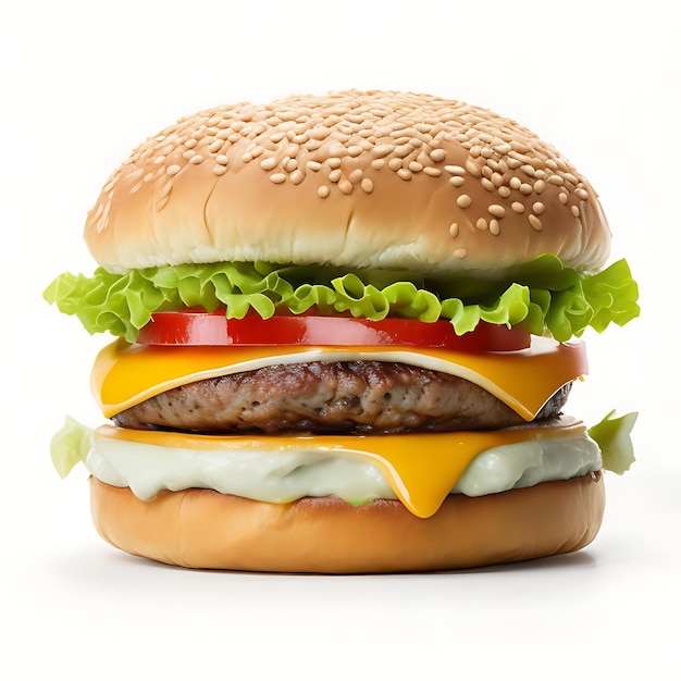 Photo burger with white background