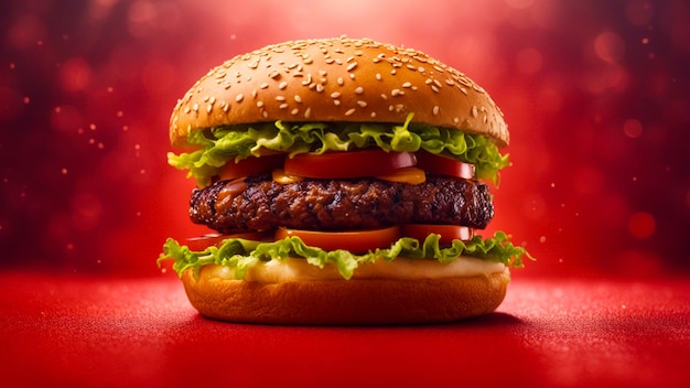 Burgers star moment in red background