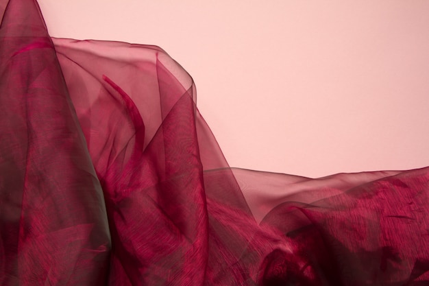 Photo burgundy organza fabric