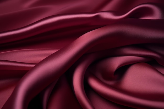 Burgundy silk background Textile cloth Generate Ai