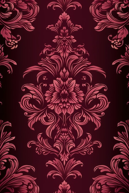 Photo a burgundy wallpaper with ornate design in the style of victorian repeating pattern vector illustration ar 23 job id c812c62a7247445e99d046246f6db2b9