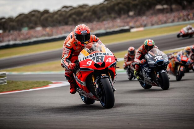 Photo buriram thailand october 72018 marc marquez of spain and repsol honda team celebrates the victor