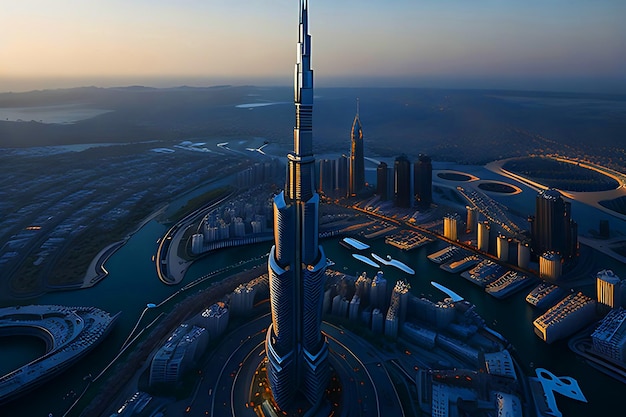 Burj Khalifa Imagine View различные цвета освещения Сидней Австралия