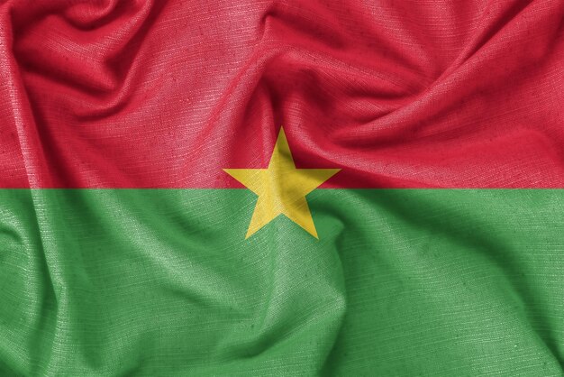 Tessuto di seta realistico del fondo della bandiera del paese del burkina faso