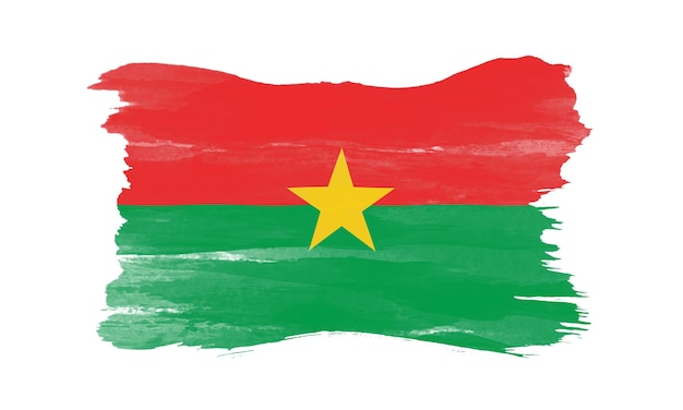 Burkina Faso flag brush stroke national flag