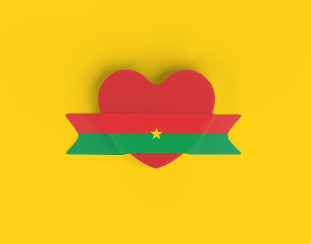 Burkina Faso Flag Heart Banner