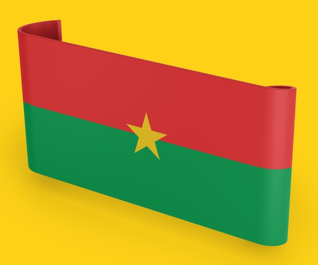 Burkina faso flag ribbon banner