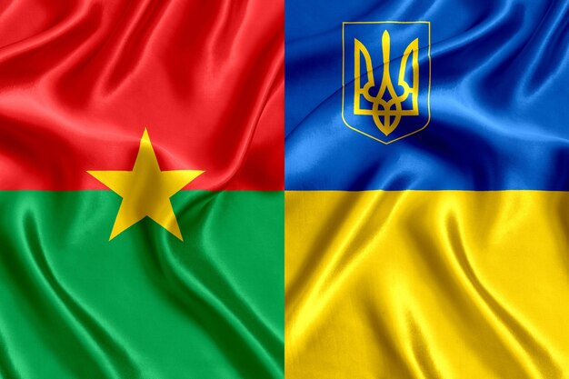 Burkina Faso flag and Ukraine