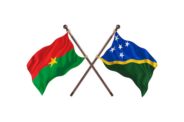 Burkina Faso versus Salomonseilanden twee landen vlaggen achtergrond