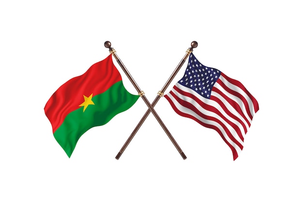 Burkina Faso versus Verenigde Staten van Amerika twee landen vlaggen achtergrond